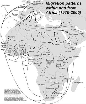 Resultado de imagen para migracion africana mapa